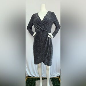 Covington Black Sparkle Long Sleeve Dress